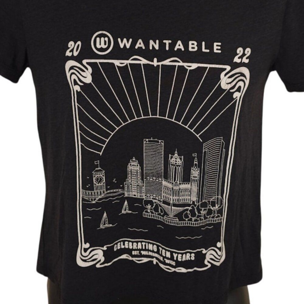 Wantable T Shirt Womens Size Medium Black 10 Years Milwaukee Wisconsin USA